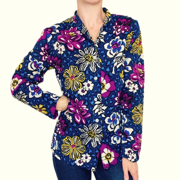 Vera Bradley Floral Button Down Blouse - Picture 1 of 7